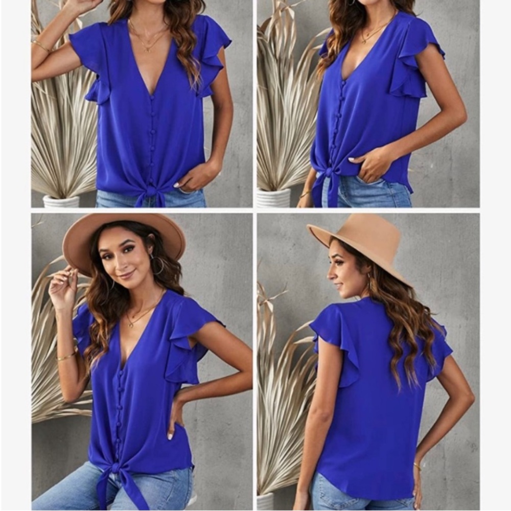 Elegant Blue Women's Top